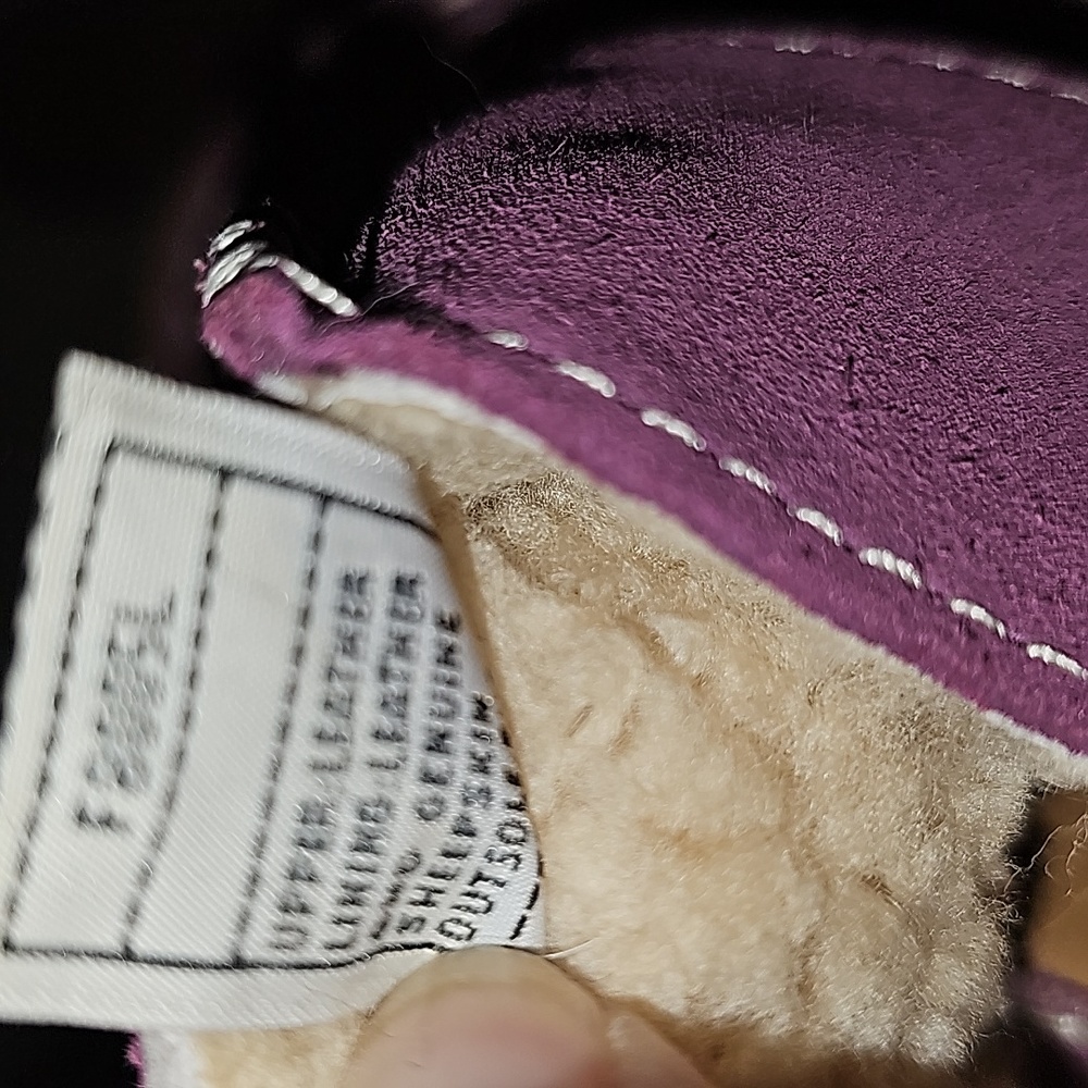 Ugg Leather Purple Thong Sherpa Lined Comfort Sandal - Picture 10 of 11